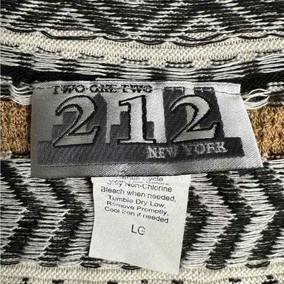 212 NEW YORK Women Boho Asymmetrical Open Sweater Vest Cardigan Sz L Jersey Top - Picture 7 of 12